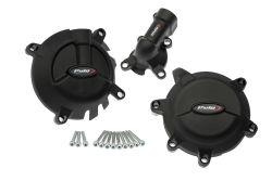 Kit 3 tapas de protector motor Puig 22347N KTM 990 DUKE 2024-2025-2025 Negro