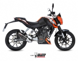 Kt.009.lxbc Mivv Escape Completo 1x1 Gp Black Con Tapa Carbono Ktm 125 Duke 2011-16 200 Duke 2012-14