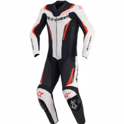 Mono 1 Pieza Alpinestars GP Force V2 Blanco / Negro / Rojo Fluor