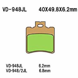 Pastillas de freno Vesrah VD-948JL metal sinterizado