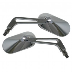 Retrovisores espejos Highsider Smart Oval para manillar No homologados Cromado