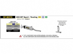 Silencioso escape Arrow 71943PK Race-Tech CF Moto 800 MT Sport / Touring 2022