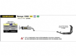 Silencioso escape Arrow 71945AKN Indy Race Kawasaki Versys 1000 2021-2022