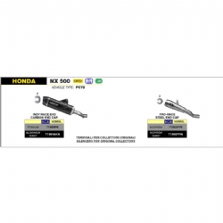 Silencioso escape Arrow 71964PK Indy Race EVO Honda NX 500 2024 titanio fondo en carbono