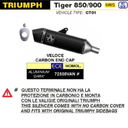 Silencioso escape Arrow 72505VAN Veloce Triumph Tiger 900 2020-2023