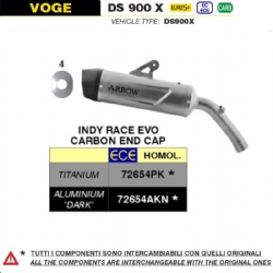 Silencioso escape Arrow 72654AKN Indy Race EVO Aluminio Voge DS 900 X 2024