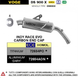 Silencioso escape Arrow 72654AON Indy Race EVO Aluminio Voge DS 900 X 2024
