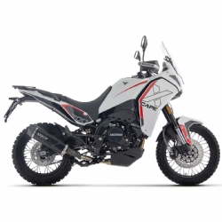 Silencioso escape Arrow 72664AKN Indy Race EVO Moto Morini X-CAPE 700 2025 MMP14A650 aluminio Dark fondo carbono