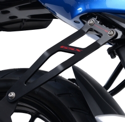 Soporte De Escape Con Eliminador De Estribera De Pasajero Rg Racing Eh0083bka-red Negro Logo Rojo Suzuki GSXR 125 2017 2019