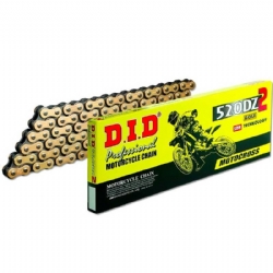 Cadena DID 520DZ2 G&B 112 eslabones oro/negro para moto