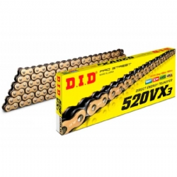Cadena DID 520VX3 G&B 96 eslabones oro/negro para moto