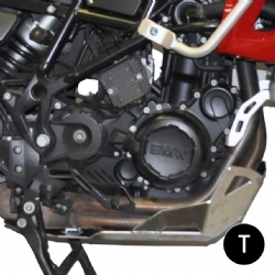 Cubrecárter de aluminio Crosspro BMW F650GS 08-12 negro texturizado