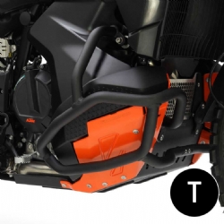 Cubrecárter de aluminio Crosspro KTM 790 Adventure 23-25 negro texturizado