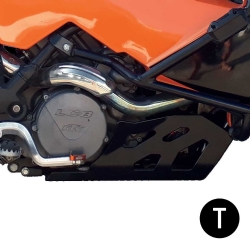 Cubrecárter de aluminio Crosspro KTM 950 Adventure negro texturizado