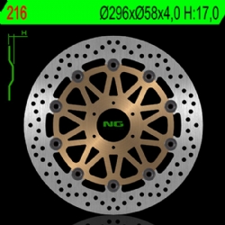 Disco de freno NG 216 296 x 4 mm delantero flotante
