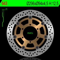 Disco de freno NG 643 296 x 4,5 mm delantero flotante