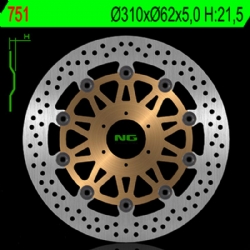 Disco de freno NG 751 310 x 5 mm delantero flotante