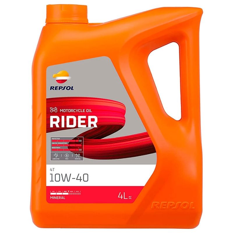 Aceite moto Repsol Rider 4T 10W-40 4 Litros