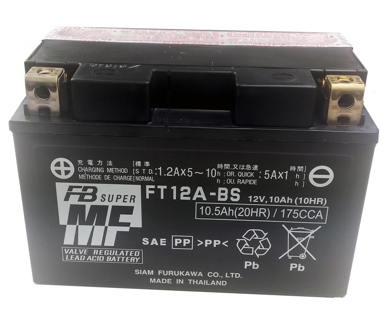 Yuasa YT12A-BS Motorradbatterie – 12V 10Ah, Wartungsfrei, 150x87x106 Mm, Für Suzuki GSX-R, Cagiva Raptor