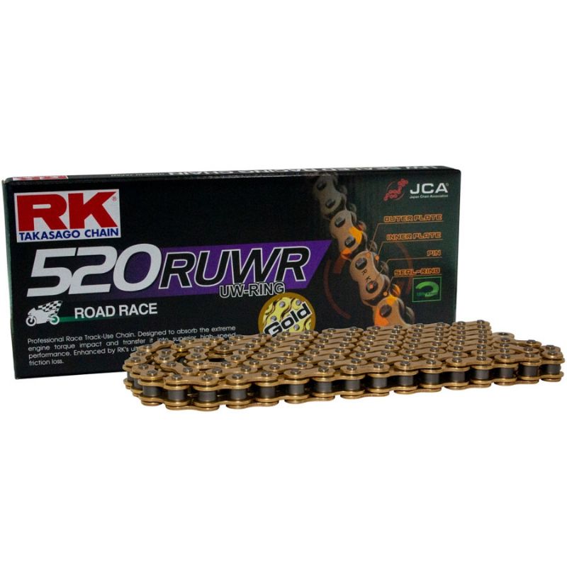 Cadena RK 520RUWR 124 Eslabones Color Oro