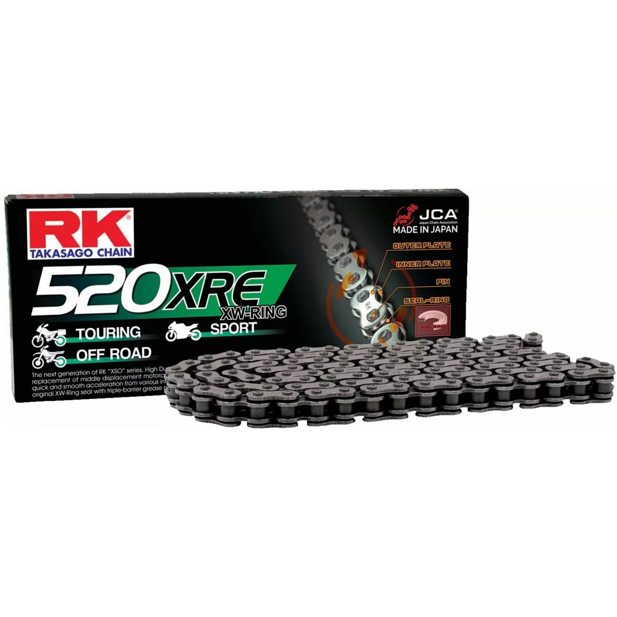 Cadena RK 520XRE con 126 Eslabones con Enganche para Remachar