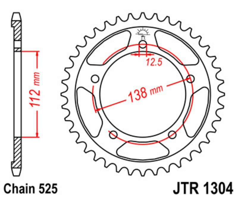 Corona JT Sprockets JTR1304.44ZBK Negro
