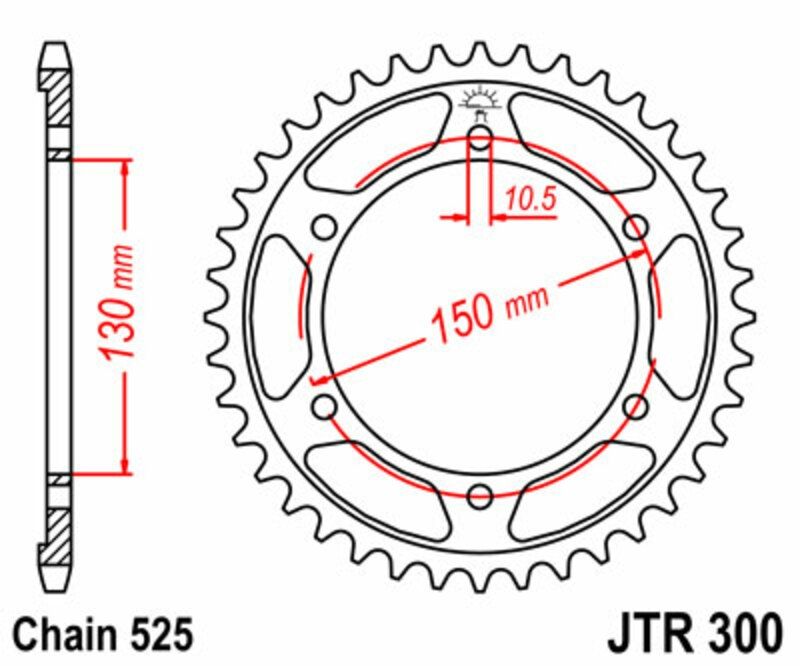 Corona JT Sprockets JTR300.48ZBK Negro