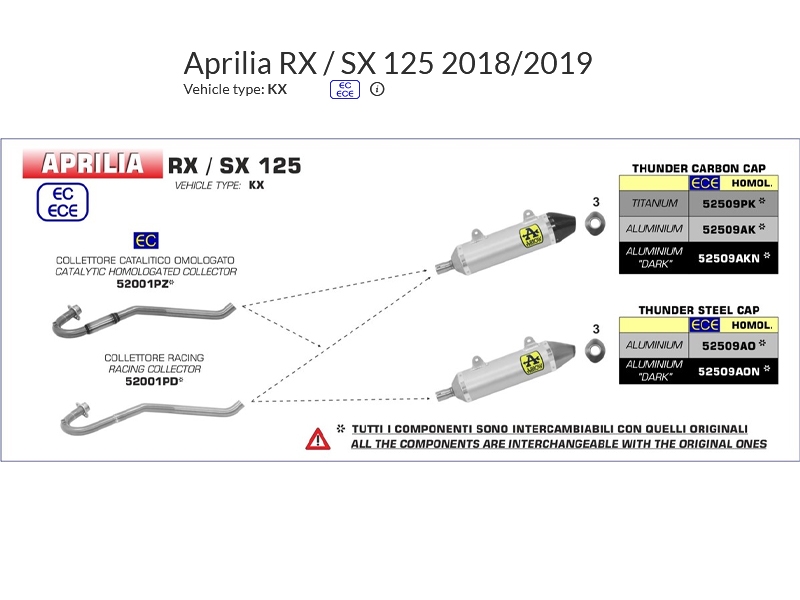 Escape Arrow 52509AKN Thunder Malaguti XTM / XSM 125 4T 2019/2020