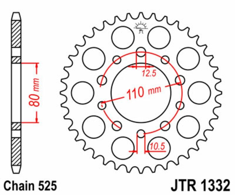 JT Sprockets JTR1332.40ZBK Negro
