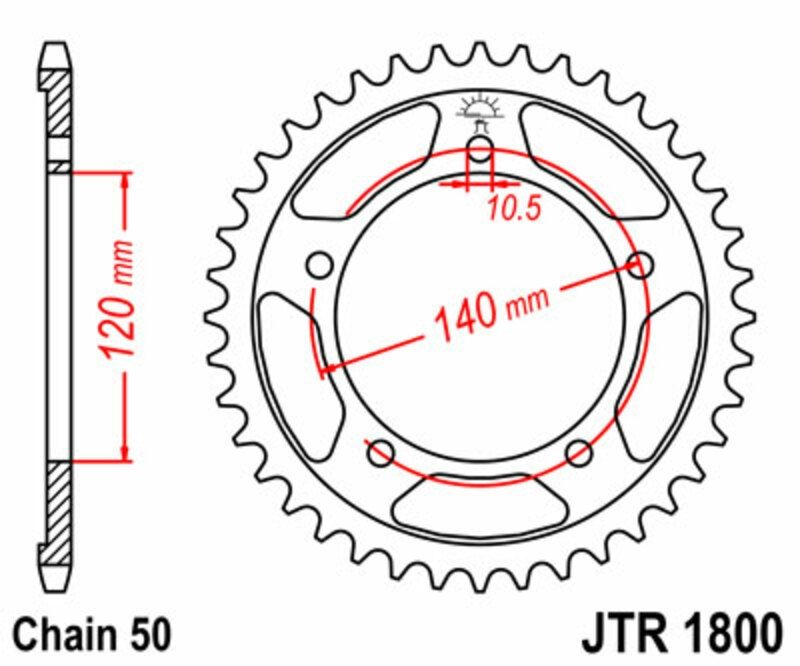 JT Sprockets JTR1800.44ZBK Negro