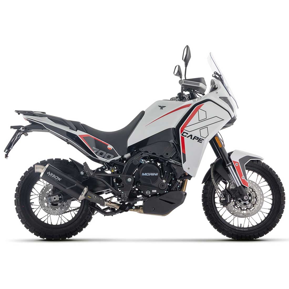 Silencioso escape Arrow 72664AON Indy Race EVO Moto Morini X-CAPE 700 2025 MMP14A650 aluminio Dark fondo acero