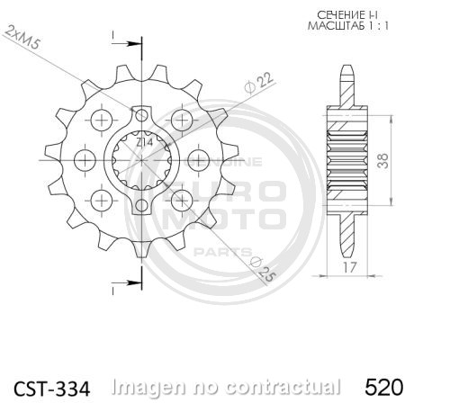 Piñon Supersprox CST334X14 Ducati 520 x 14