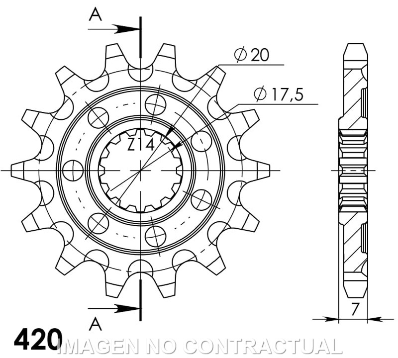 Piñon Supersprox CST560X14 Yamaha 420 x 14