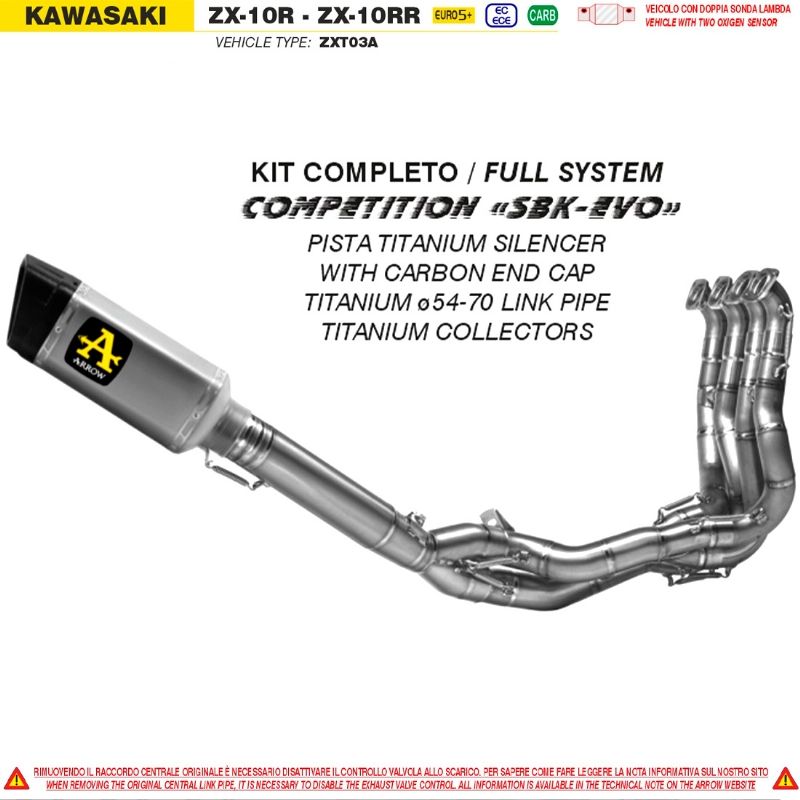 arrow 71216ptz competition sbk kawasaki zx 10r