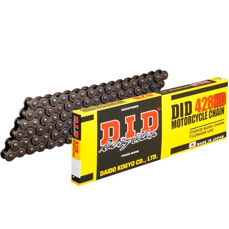 Cadena DID 428HD 132 eslabones negro para moto