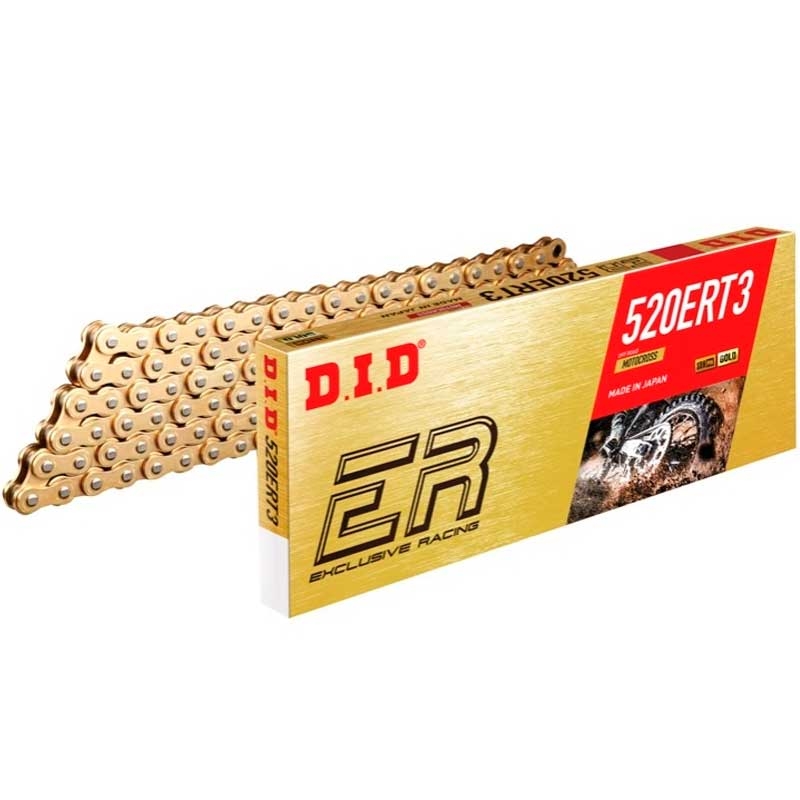 Cadena DID 520ERT3 G&G 118 eslabones oro para moto