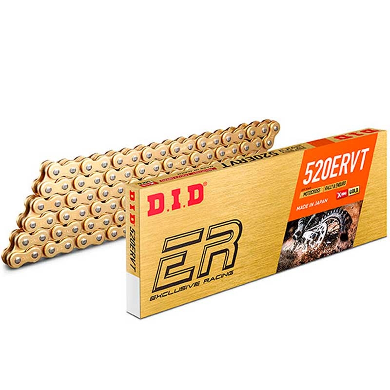 Cadena DID 520ERVT G&G 118 eslabones oro para moto