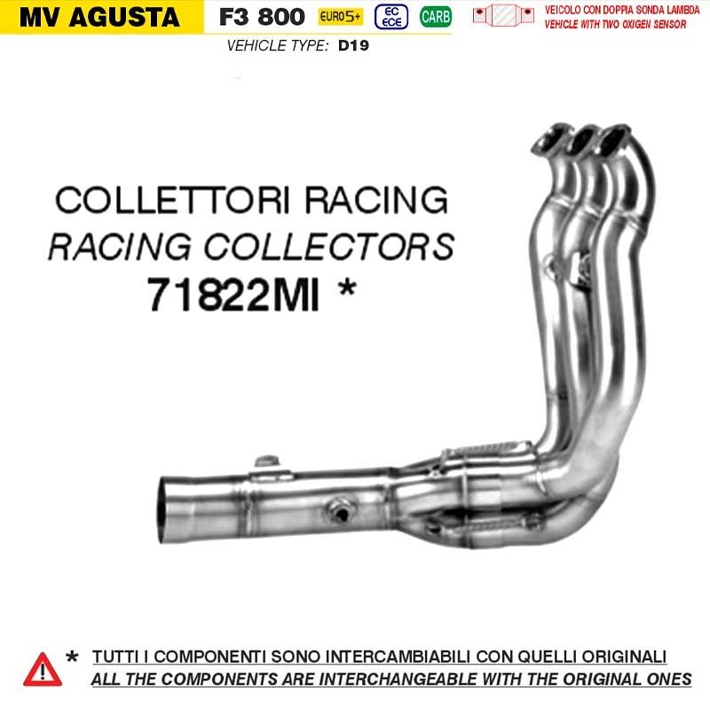 colectores arrow 71821mi mv agusta f3 800 26
