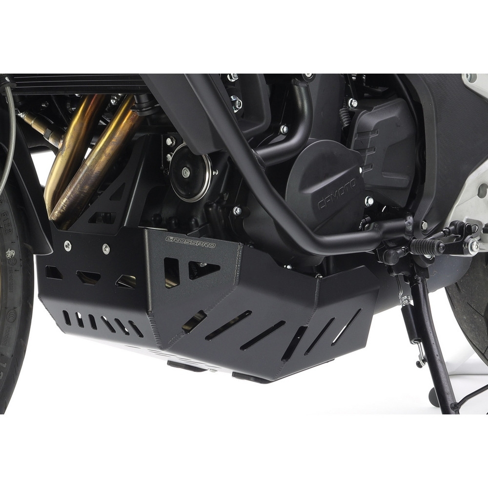 Cubrecárter de aluminio Crosspro CF Moto MT 700 24 negro texturizado