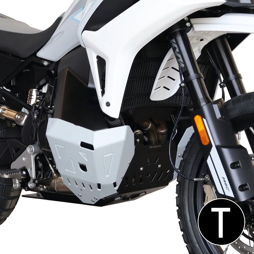 Cubrecárter de aluminio Crosspro CF Moto MT-X 1000 26 negro texturizado