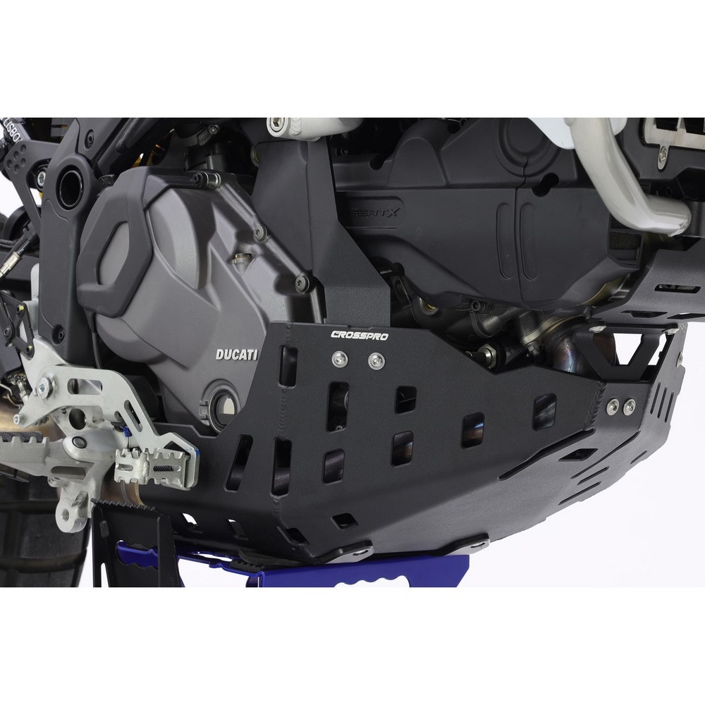 Cubrecárter de aluminio Crosspro Ducati DesertX 22-24 negro texturizado