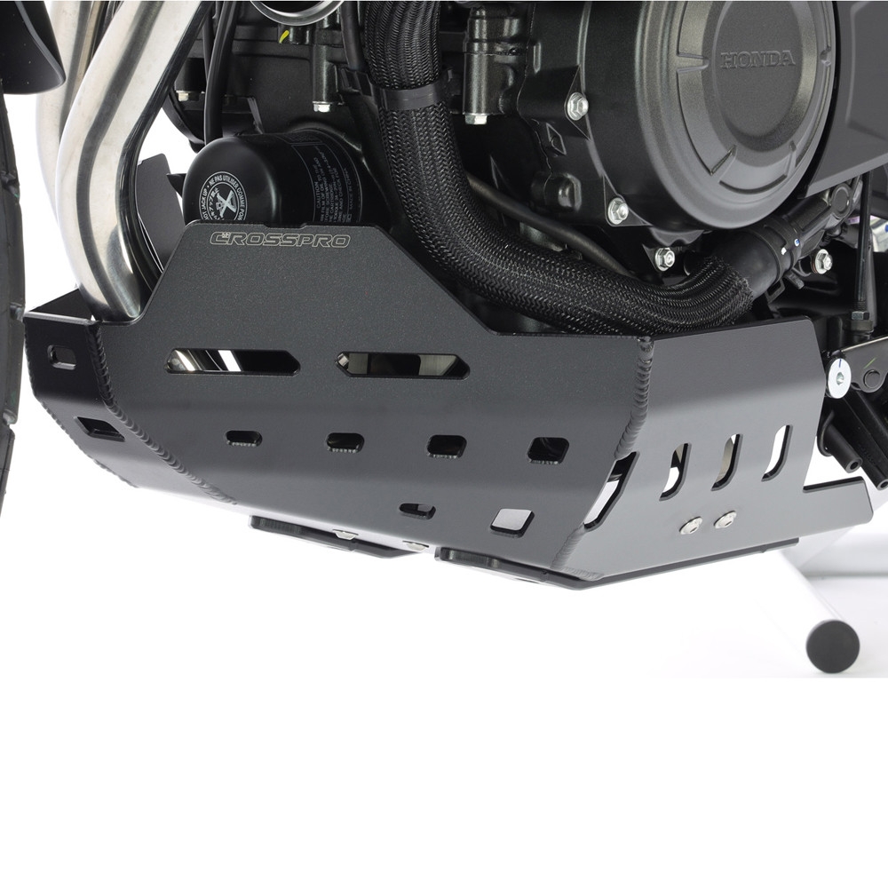 Cubrecárter de aluminio Crosspro Honda CB500X 19-23 negro texturizado