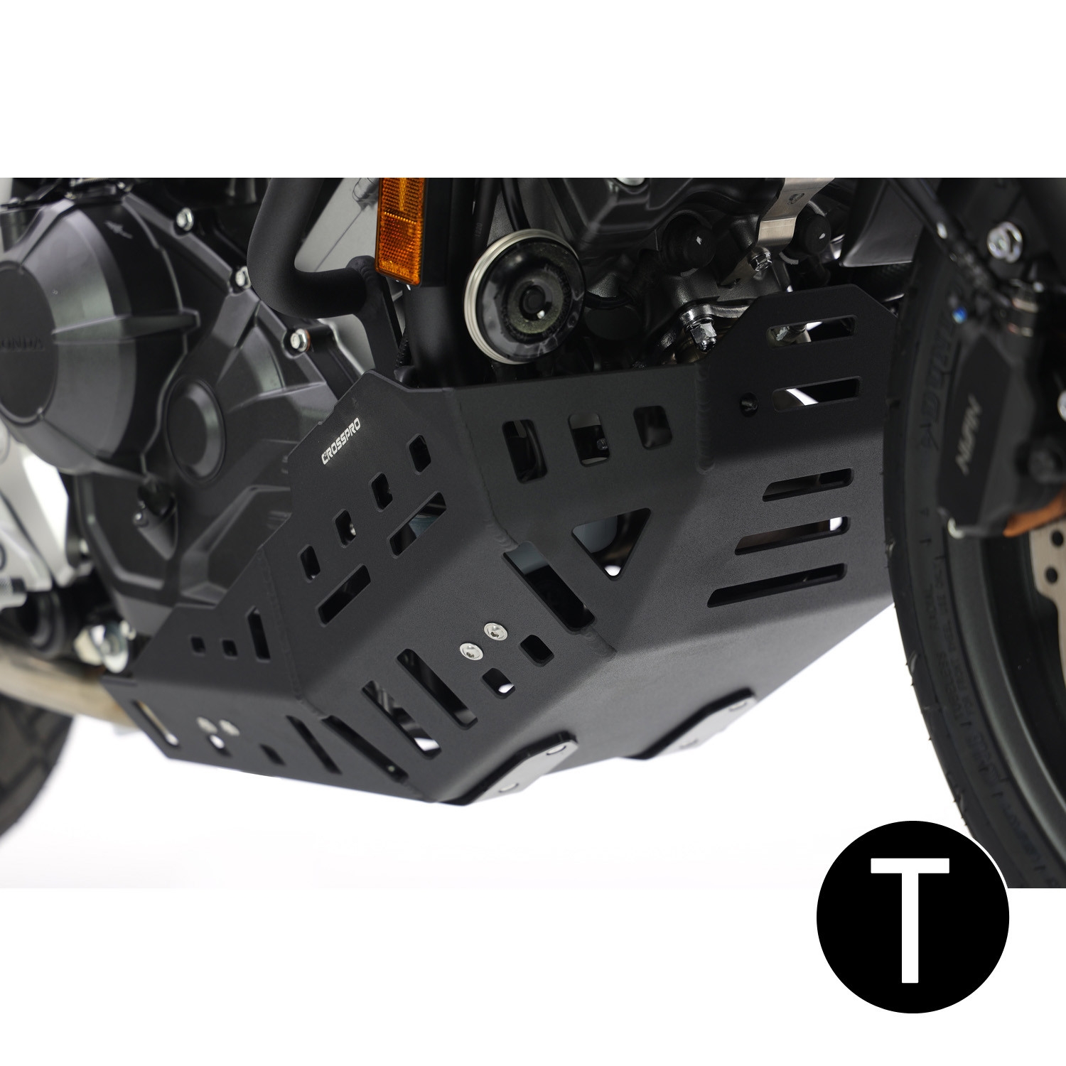 Cubrecárter de aluminio Crosspro Honda NC750X 21-24 negro texturizado