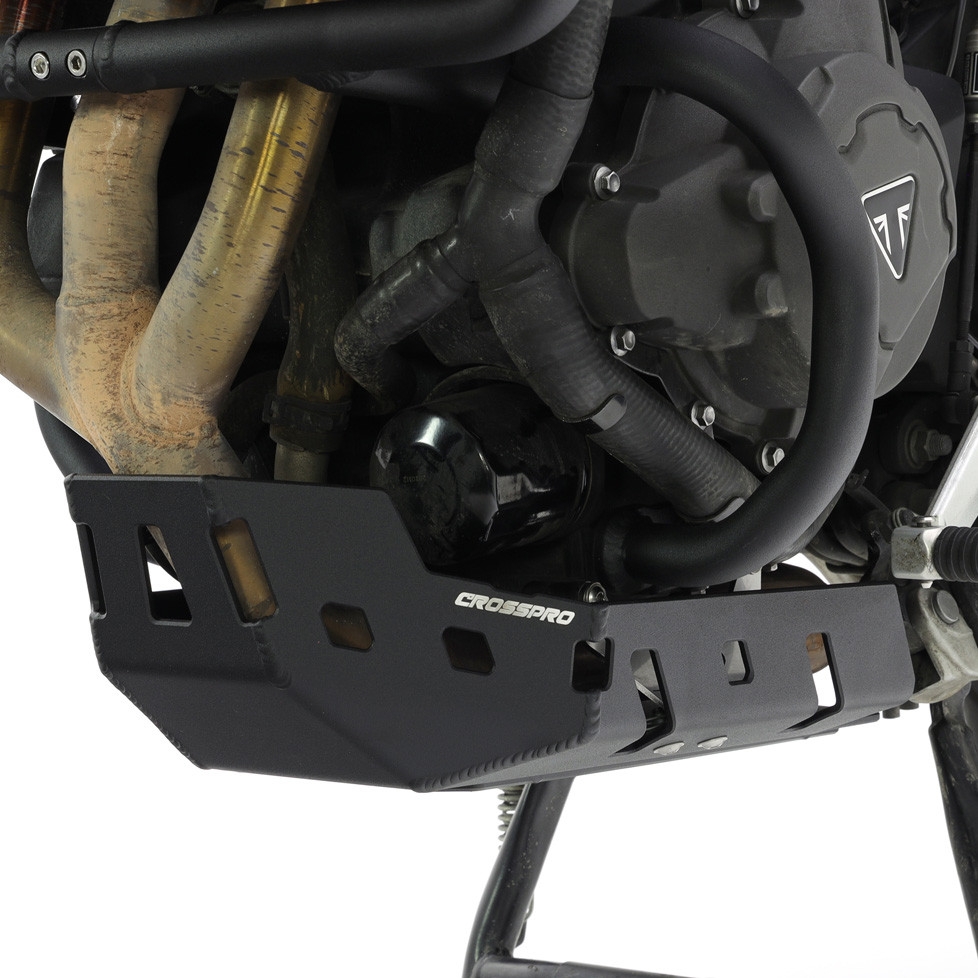 Cubrecárter de aluminio Crosspro Triumph Tiger 900 Rally PRO 21-22 negro