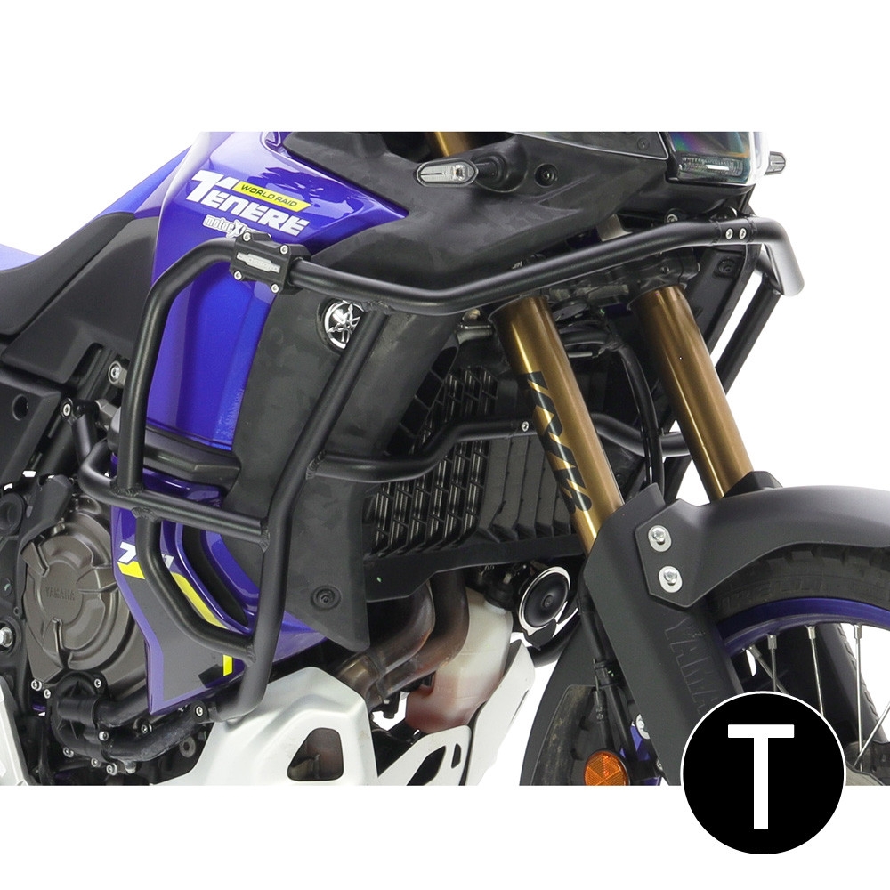 Defensas de carenado Crosspro Yamaha Ténéré 700 World Raid 22-25 negro texturizado