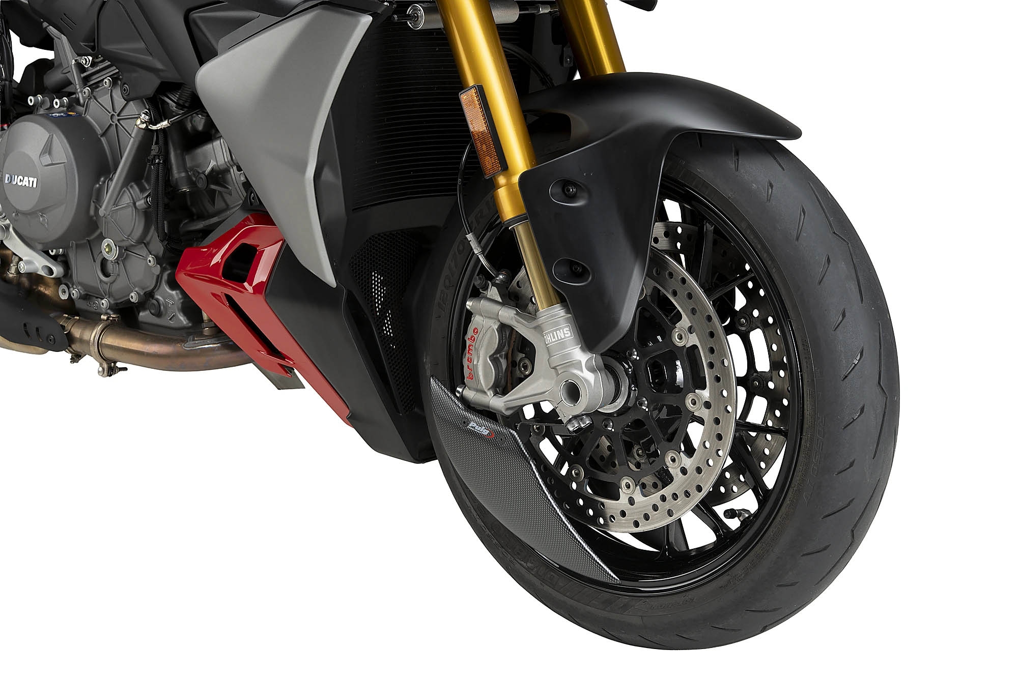 Deflector Aero rueda Puig 22742C Ducati Streetfighter V2 2025-2026 Símil carbono