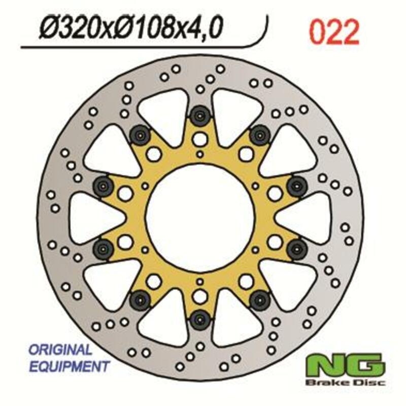 Disco de freno NG 022 320 x 4 mm delantero flotante