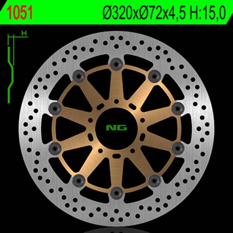 Disco de freno NG 1051 320 x 4,5 mm delantero flotante