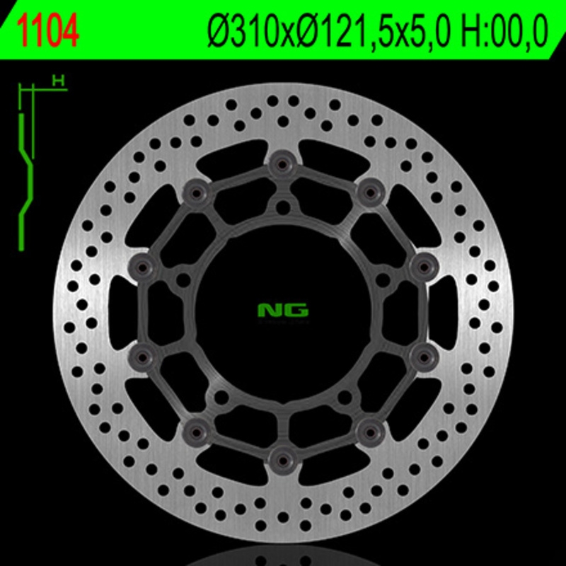 Disco de freno NG 1104 Ø 121,5/310 · 5 mm delantero flotante