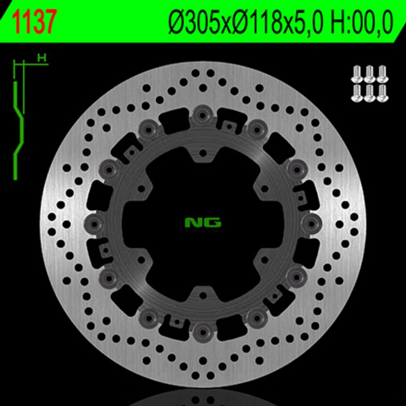 Disco de freno NG 1137 305 x 5 mm delantero flotante